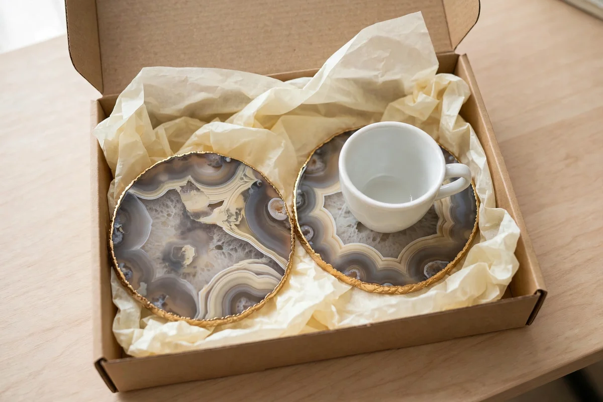 small christmas gifts for coworkers agate coaster set