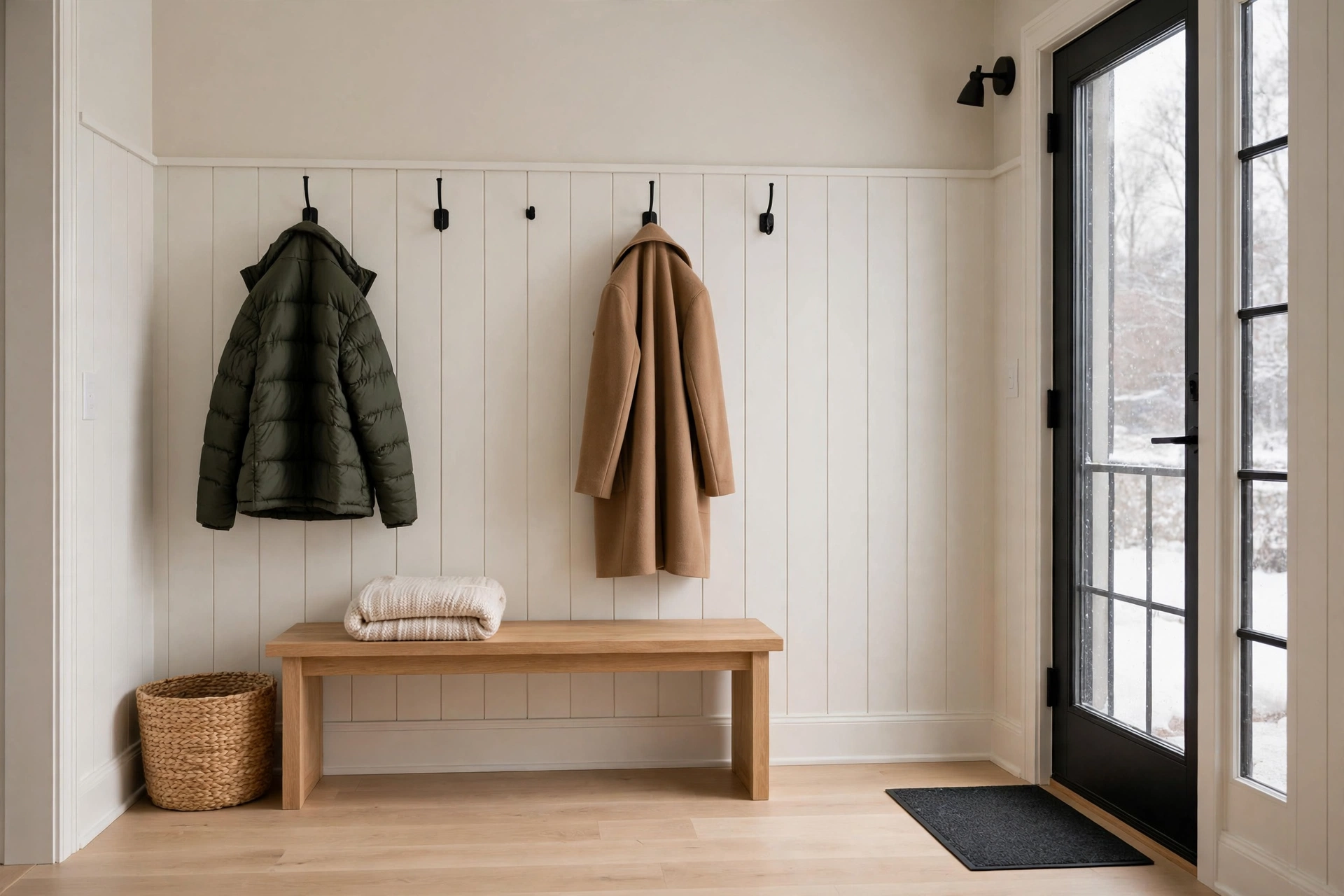 small entryway winter organization ideas clutter free foyer winter
