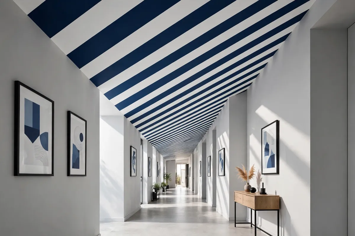 striped ceiling ideas diagonal stripes