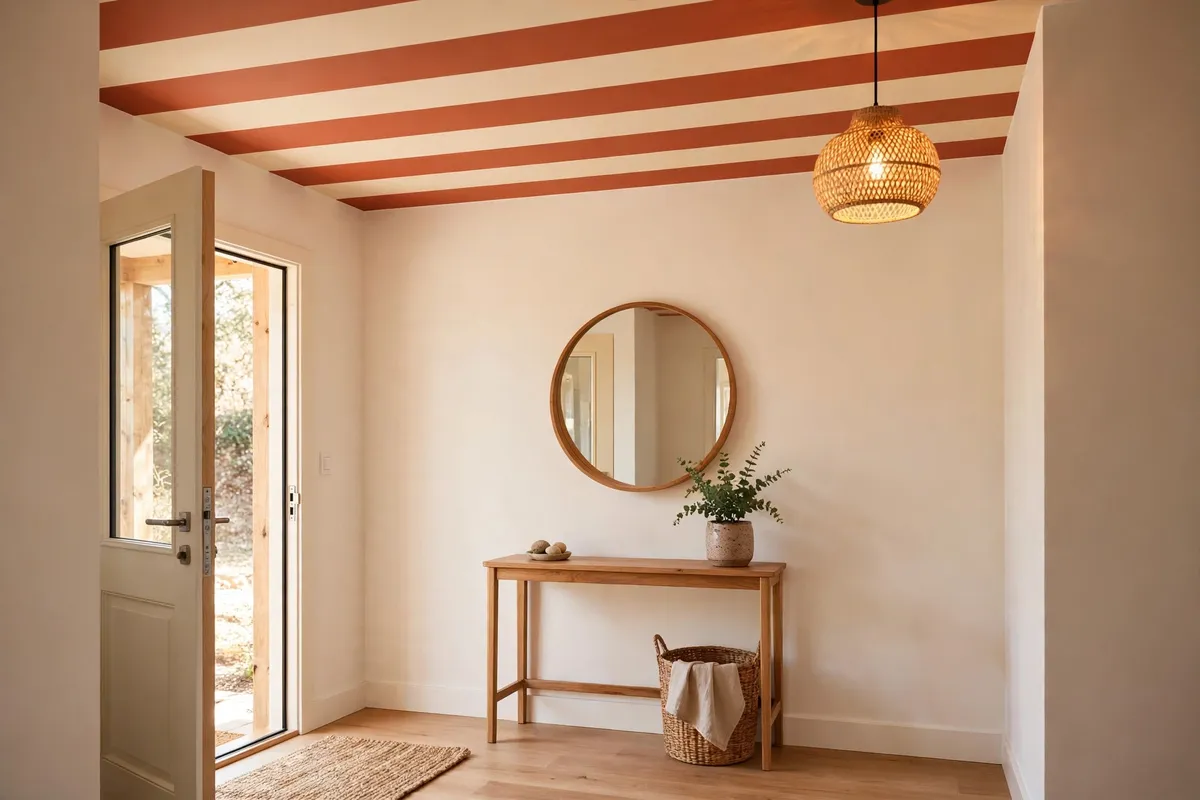 striped ceiling ideas entryway stripes
