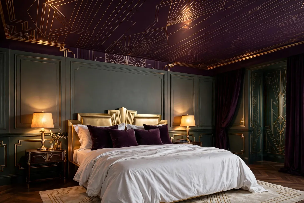 striped ceiling ideas gold pinstripes