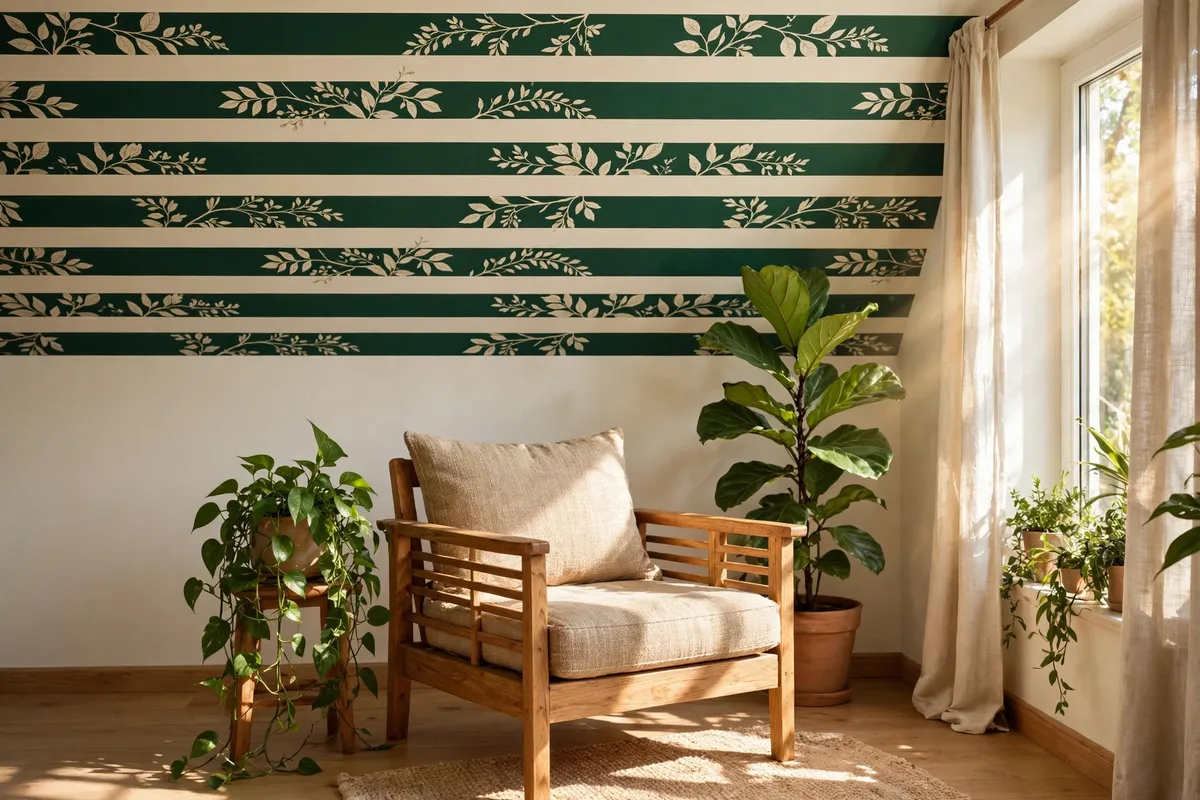 striped ceiling ideas green stripes