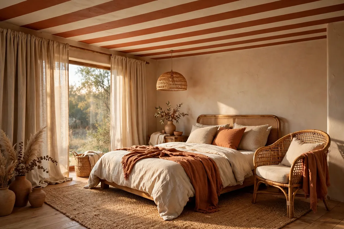 striped ceiling ideas terracotta stripes