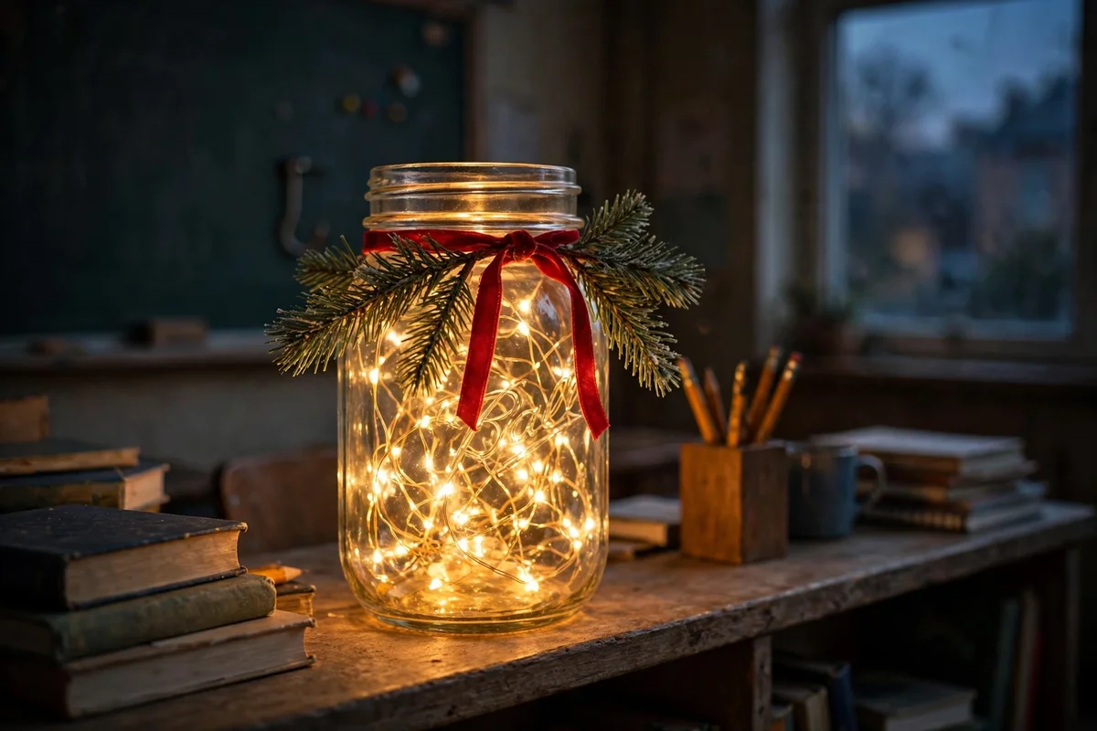 teacher christmas gifts ideas fairy light mason jar