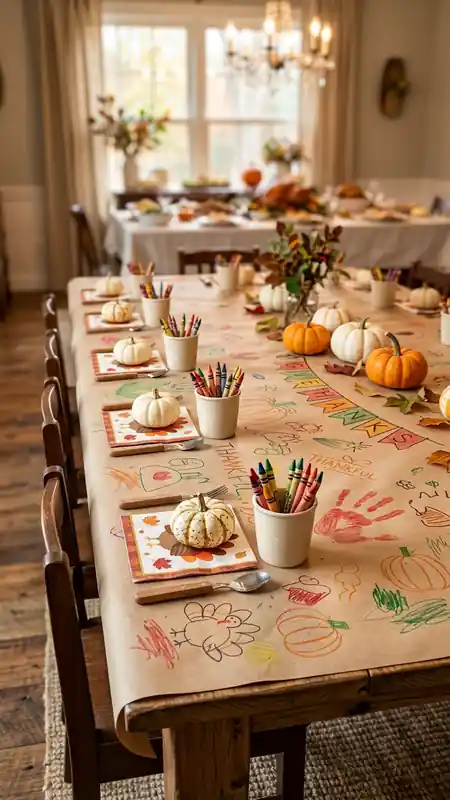 thanksgiving table decor kids craft table