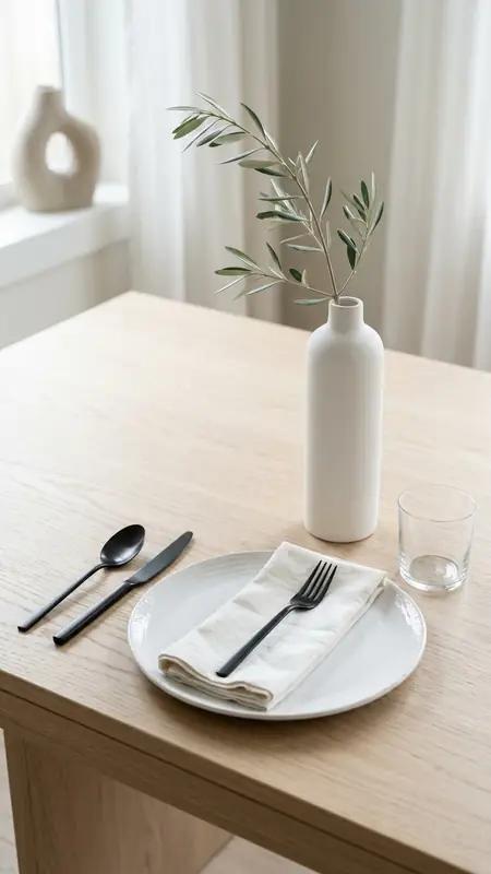 thanksgiving table decor minimalist white setting