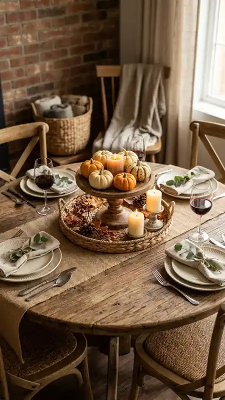thanksgiving table decor small round table four