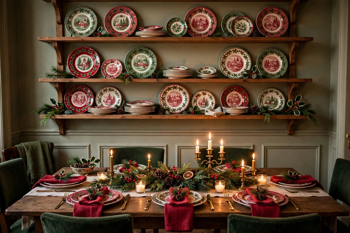 traditional red green christmas decor ideas vintage christmas china