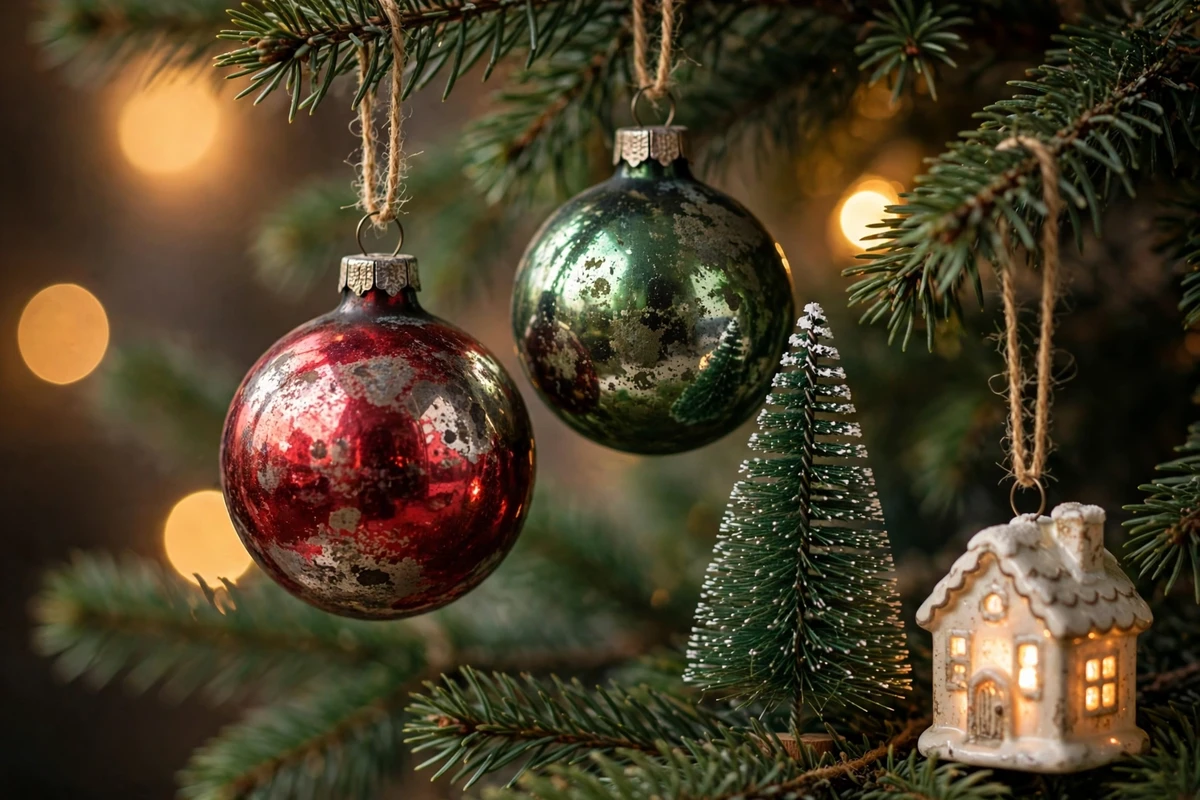 traditional red green christmas decor ideas vintage red green ornaments